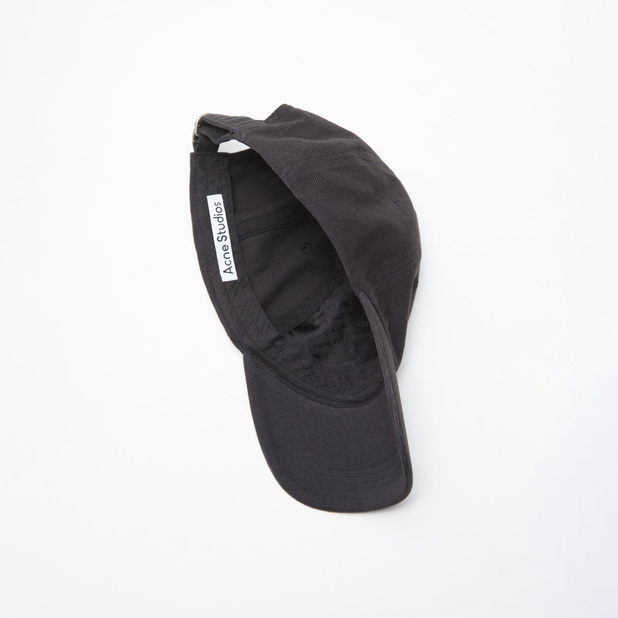 Acne Studios COTTON LOGO CAP, Black - Image 2