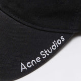 Acne Studios COTTON LOGO CAP, Black - Image 3