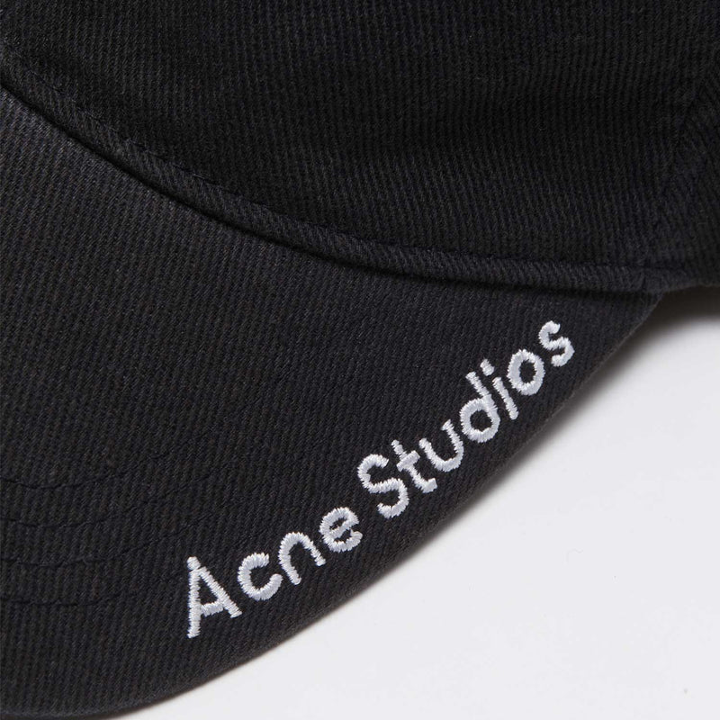 Acne Studios COTTON LOGO CAP, Black - Image 3