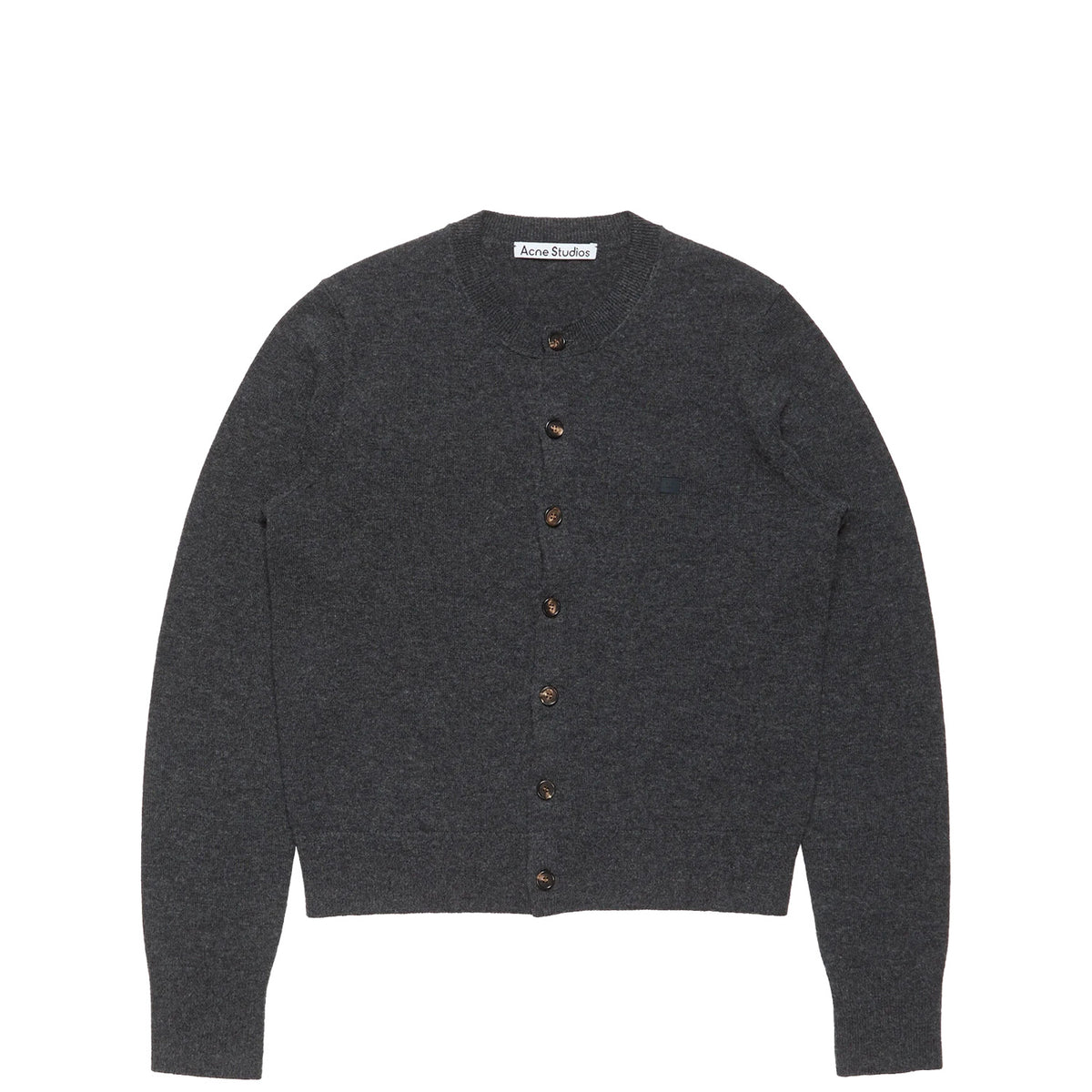 Acne Studios FITTED CARDIGAN- YAK WOOL, Dark Grey Melange
