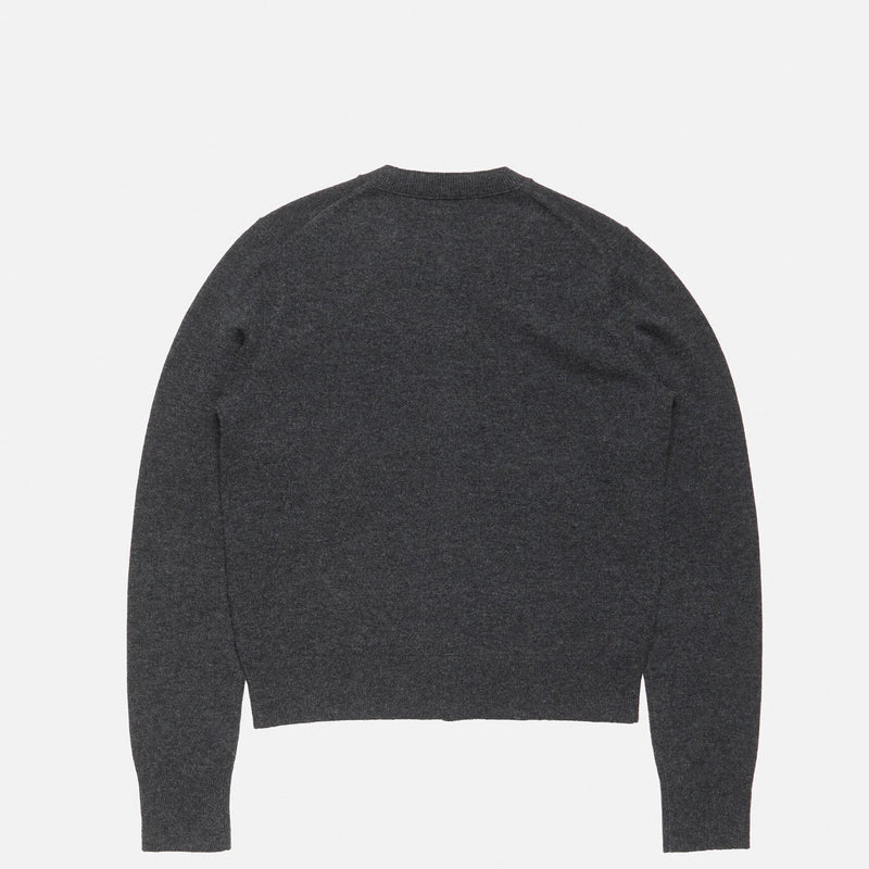 Acne Studios FITTED CARDIGAN- YAK WOOL, Dark Grey Melange
