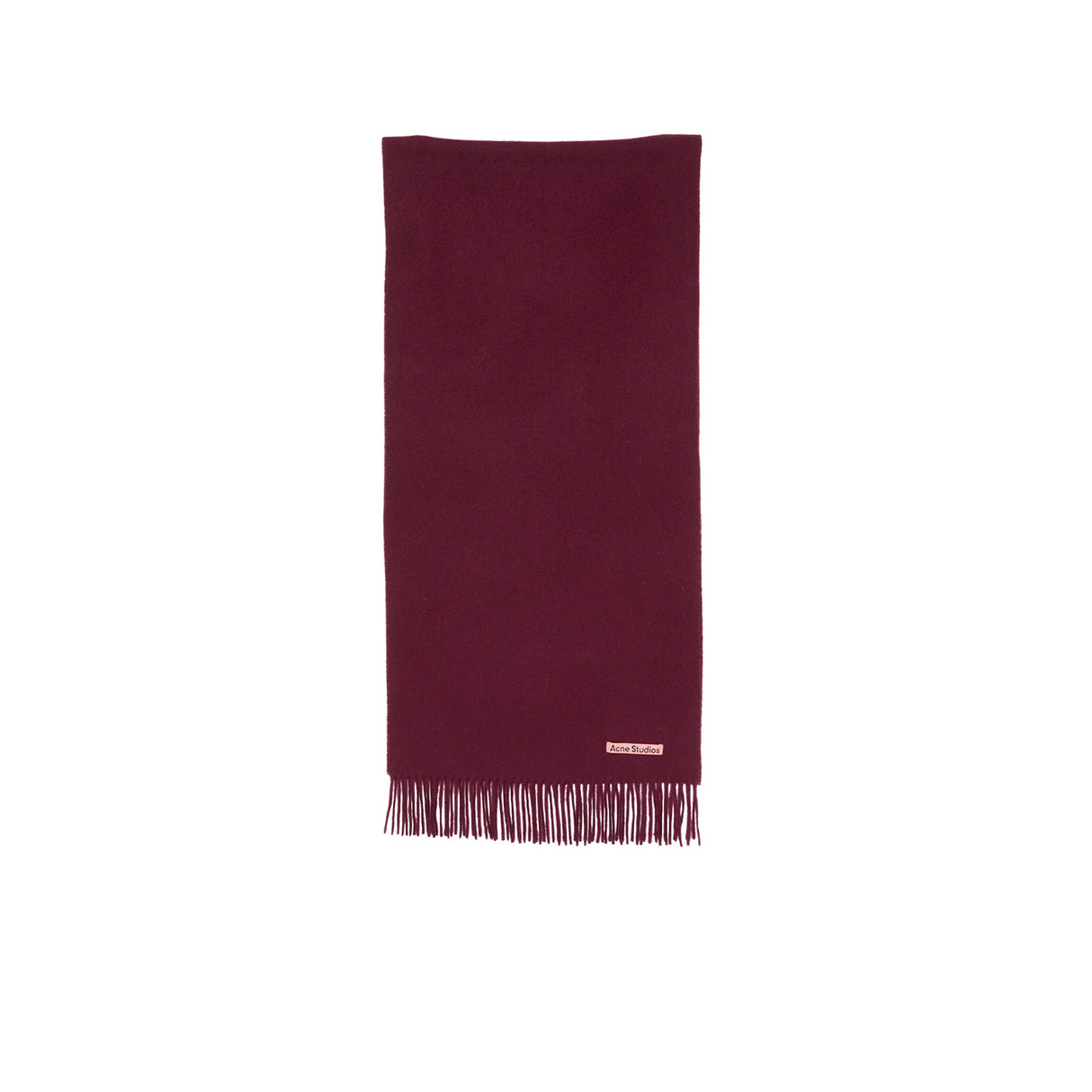 Acne Studios FRINGE WOOL SCARF NARROW, Burgundy