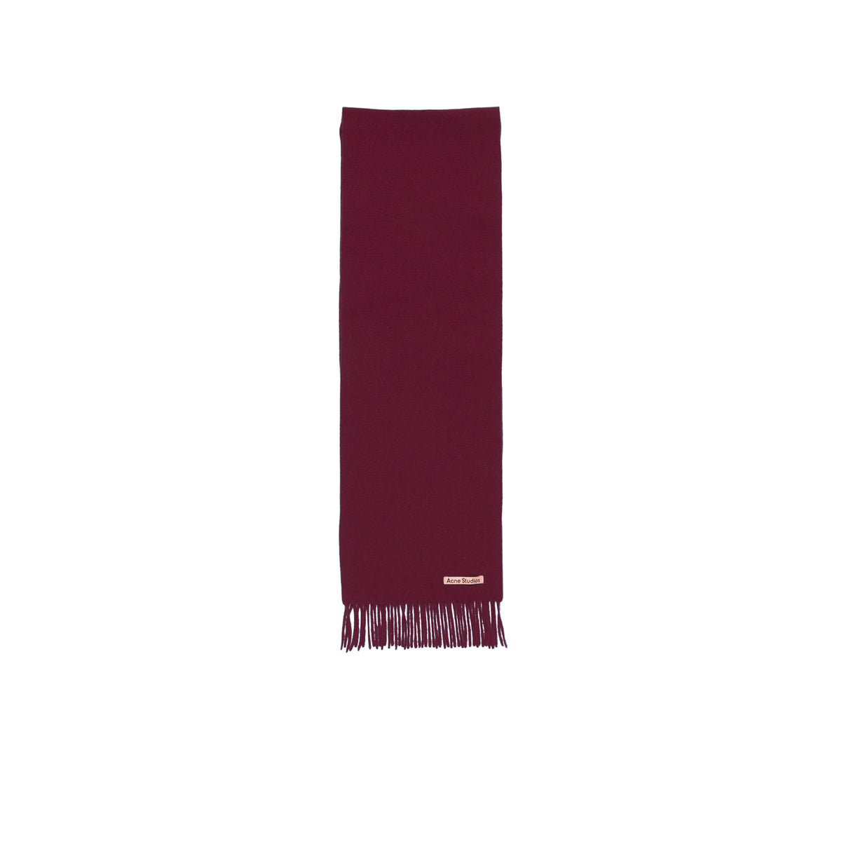 Acne Studios FRINGE WOOL SCARF SKINNY, Burgundy