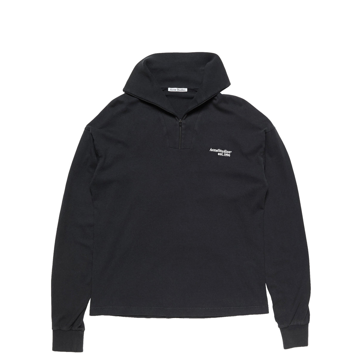 Acne Studios HALF-ZIP LOGO SWEATSHIRT, Black