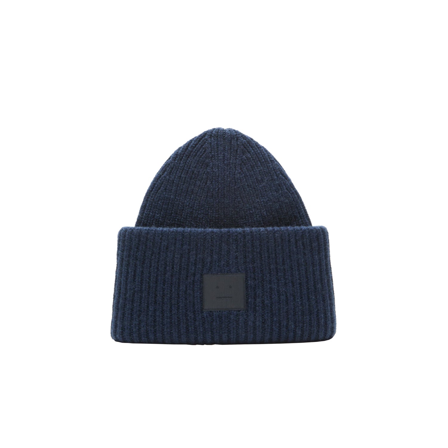 Acne Studios LARGE FACE LOGO BEANIE, Navy Melange – Beamhill