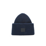 Acne Studios LARGE FACE LOGO BEANIE, Navy Melange