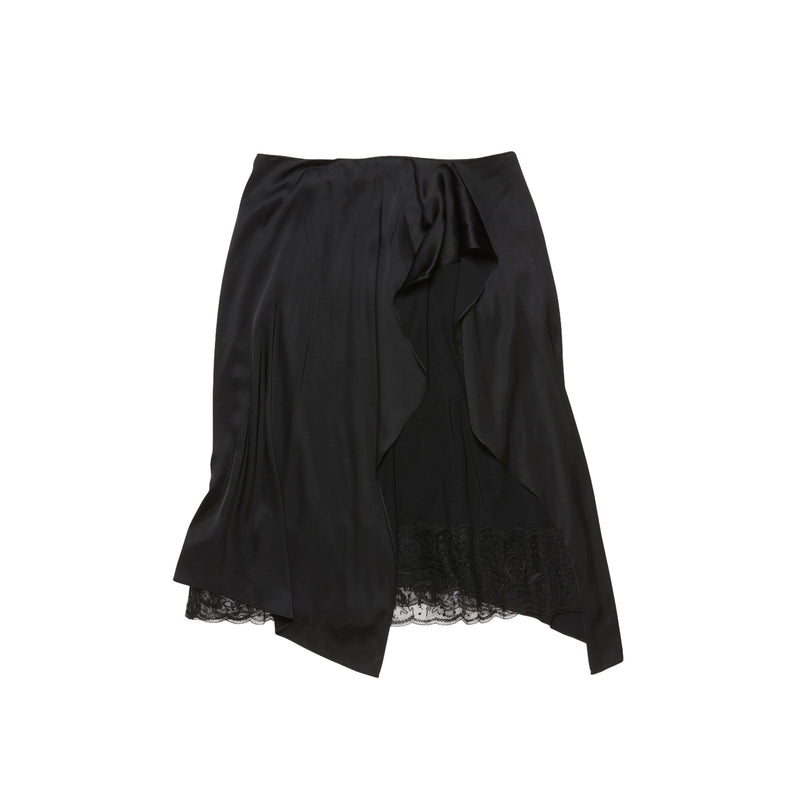 Acne Studios LAYERED SATIN SKIRT, Black