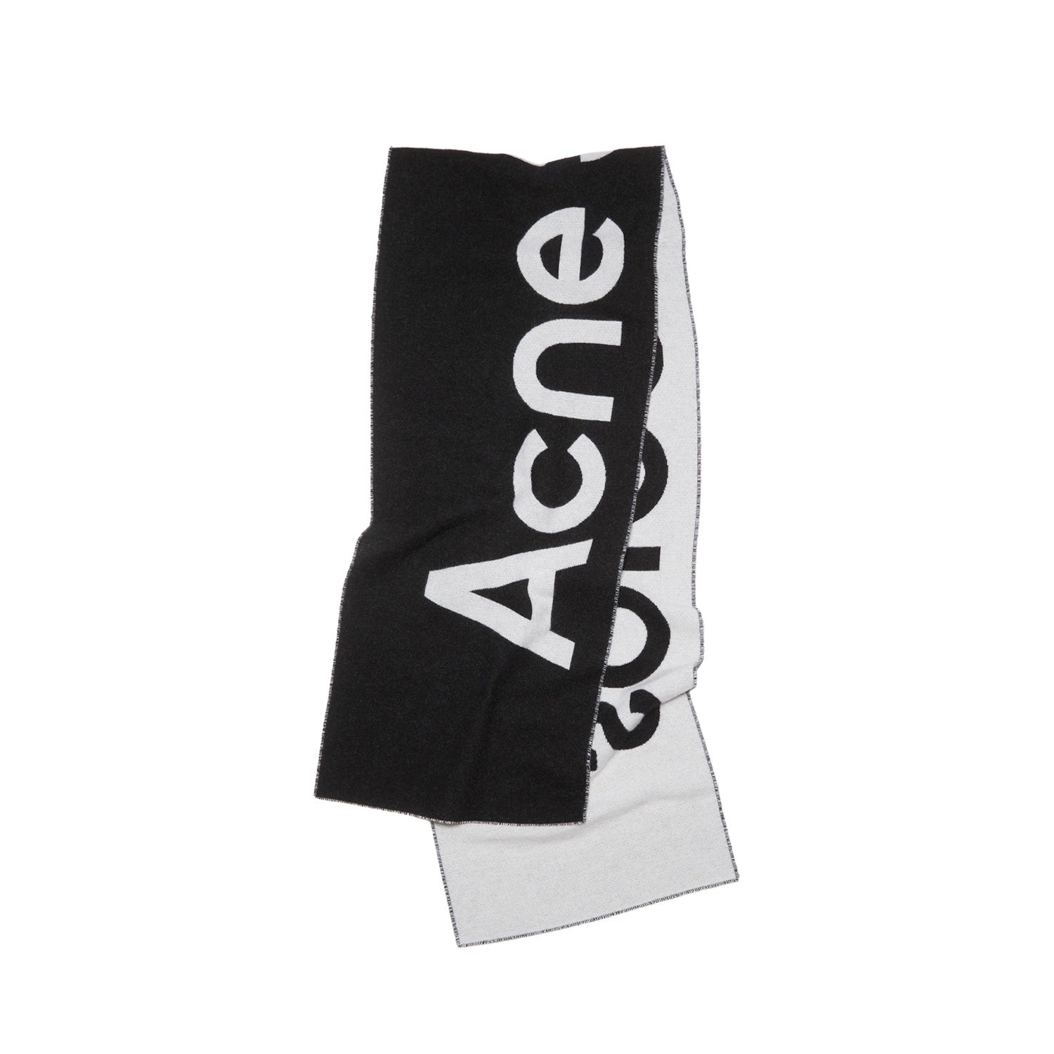Acne Studios LOGO JACQUARD SCARF, Black/White – Beamhill