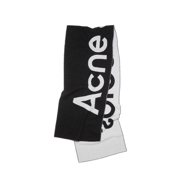 Acne Studios LOGO JACQUARD SCARF, Black/White – Beamhill