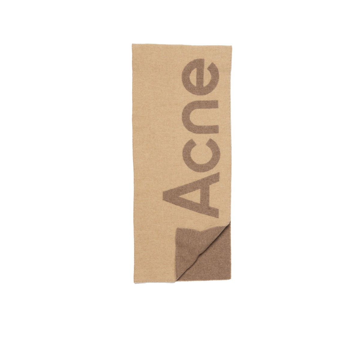 Acne Studios LOGO JACQUARD SCARF, Camel Brown