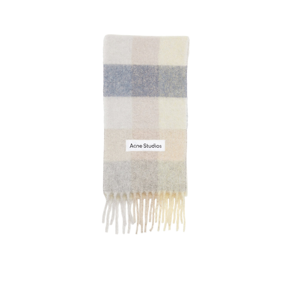 Acne Studios MOHAIR CHECKED SCARF, Vanilla/Beige/Lavender