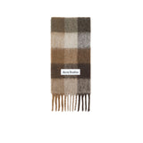 Acne Studios MOHAIR CHECKED SCARF, Dark Brown/White/Brown