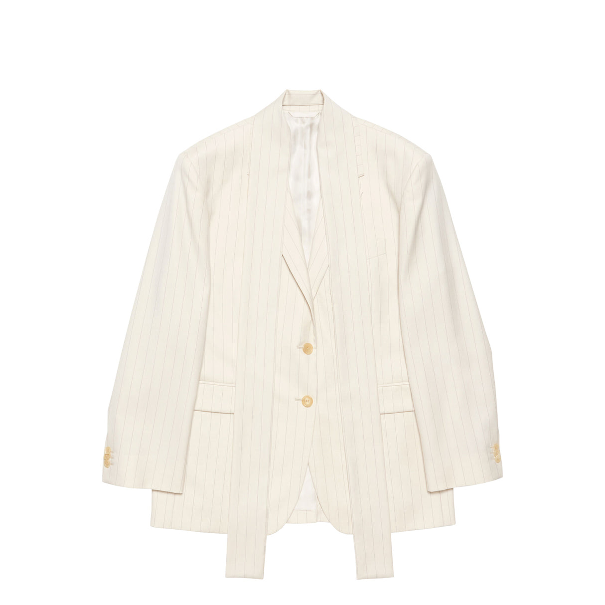 Acne Studios PINSTRIPE SUIT JACKET, Cream Beige