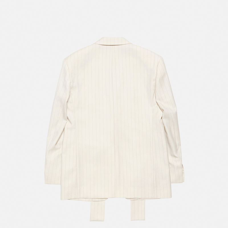 Acne Studios PINSTRIPE SUIT JACKET, Cream Beige