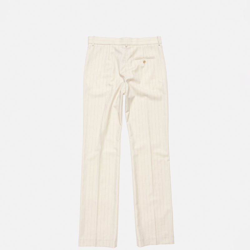 Acne Studios PINSTRIPE WOOL TROUSER, Cream Beige