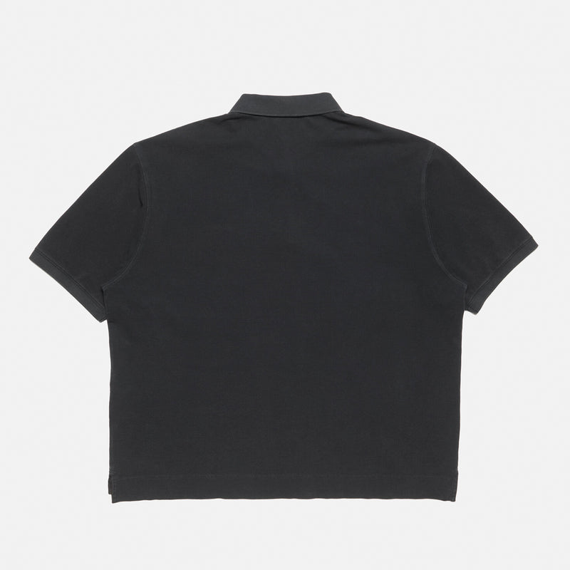 Acne Studios S/S WASHED LOGO POLO SHIRT, Black