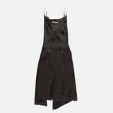 Acne Studios SHINY SATIN SLIP DRESS, Dark Brown