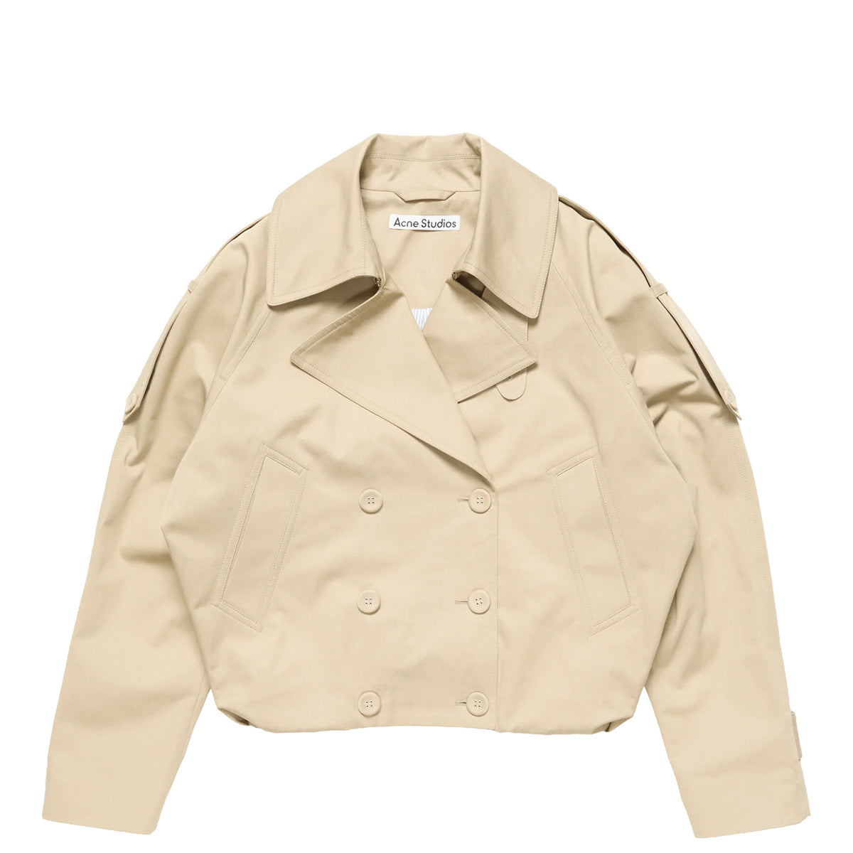 Acne Studios SHORT TRENCH COAT, Pale Beige