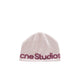 Acne Studios WOOL KNIT LOGO BEANIE, Pink/Purple