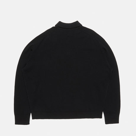 Acne Studios WOOL KNIT POLO, Black