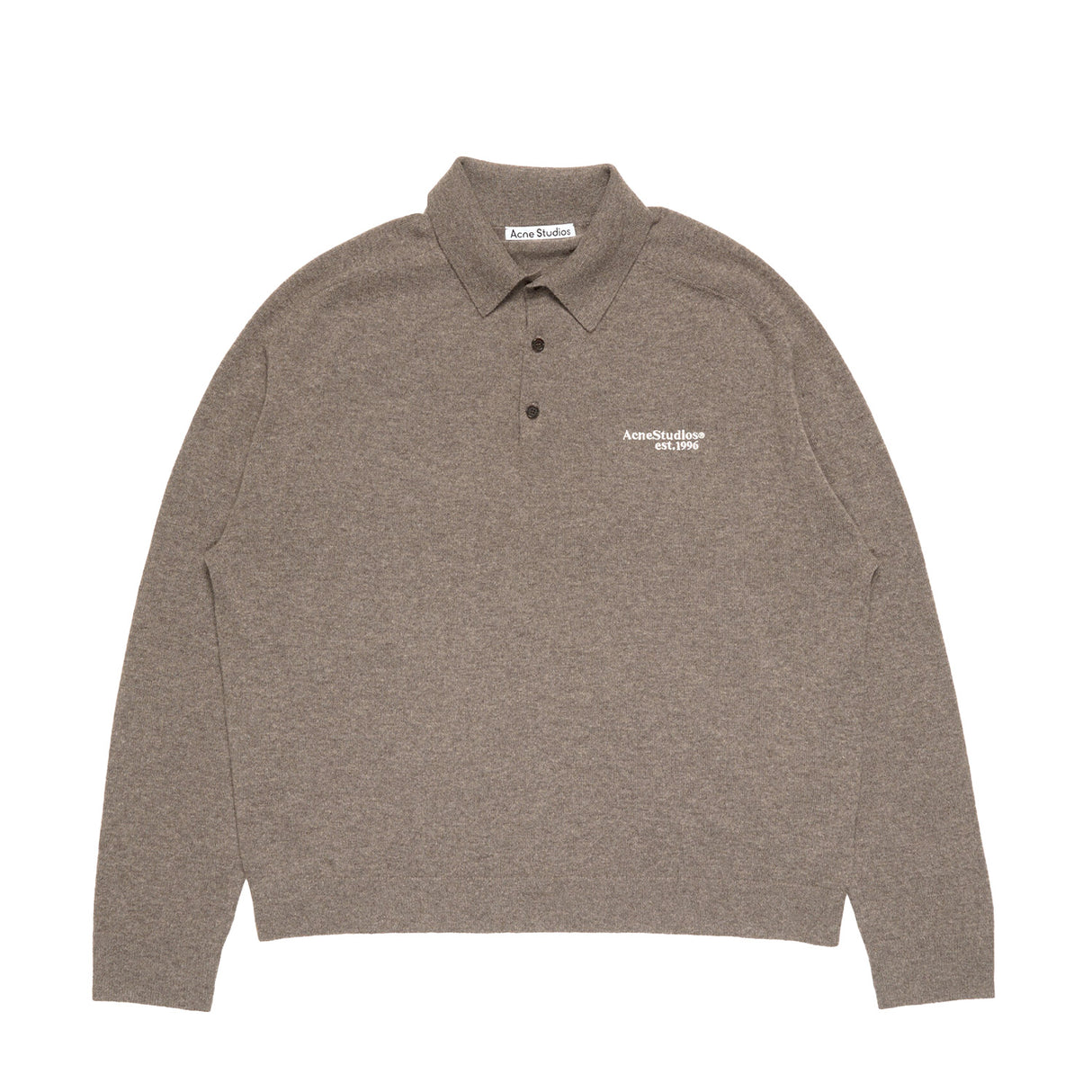 Acne Studios WOOL KNIT POLO, Brown Melange