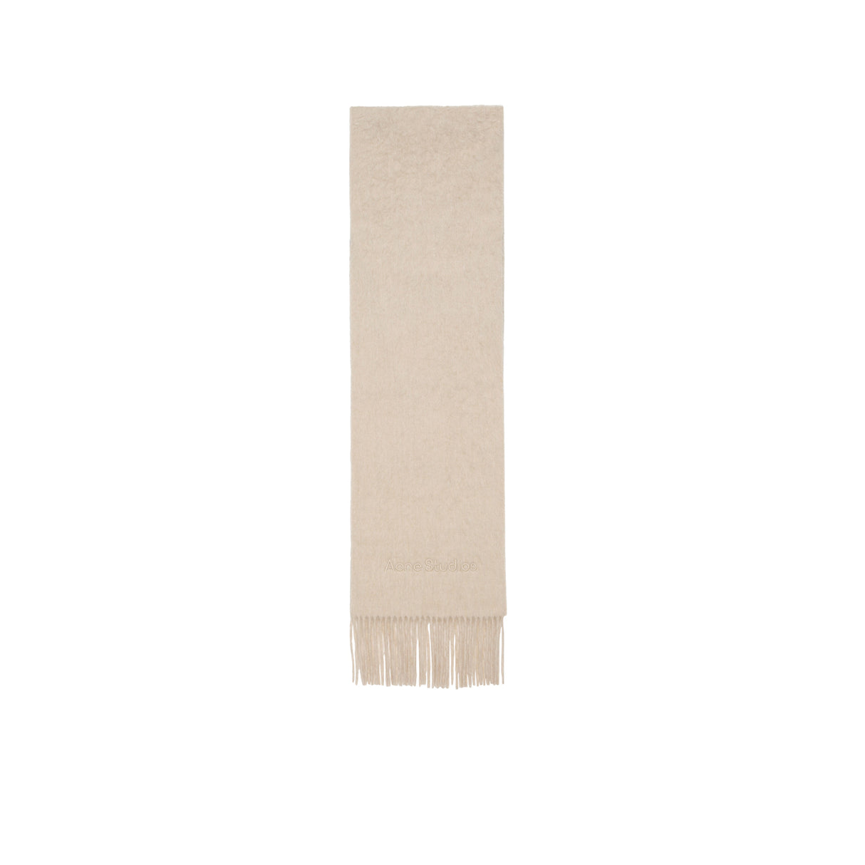 Acne Studios WOOL LOGO SCARF, Oatmeal Melange