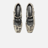 Aeyde UMA SNAKE PRINT GOAT LEATHER, Creamy