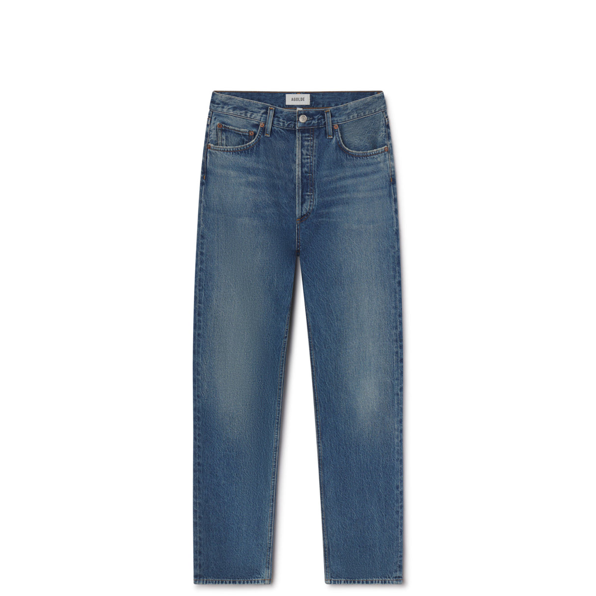 Blue jeans on a white background