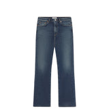 Blue jeans on a white background