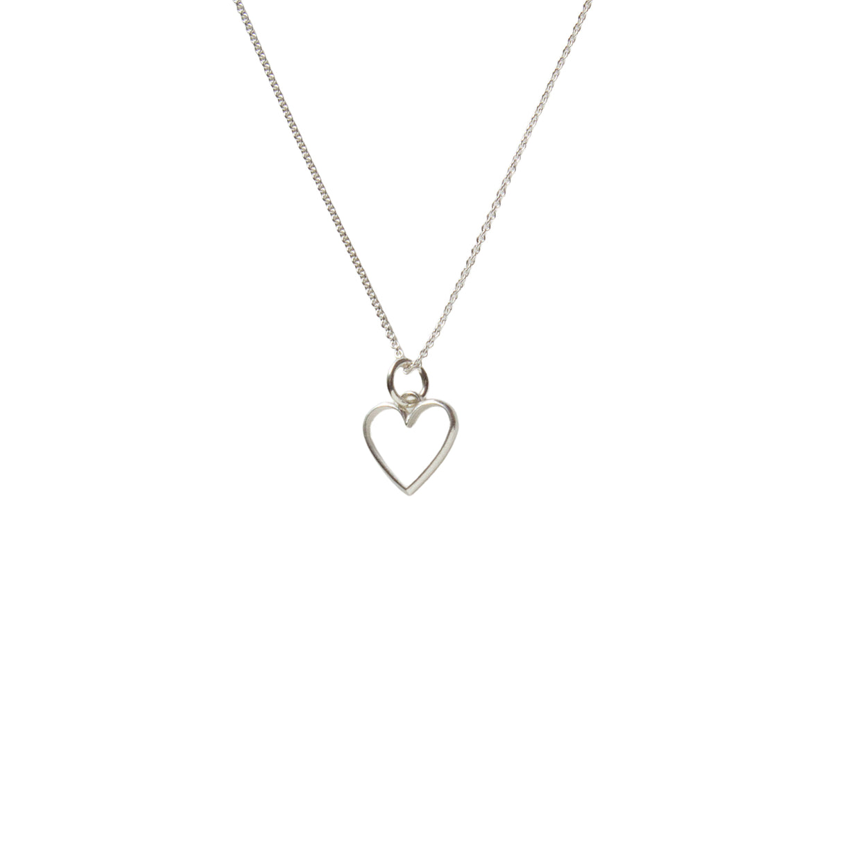 Silver necklace on a white background