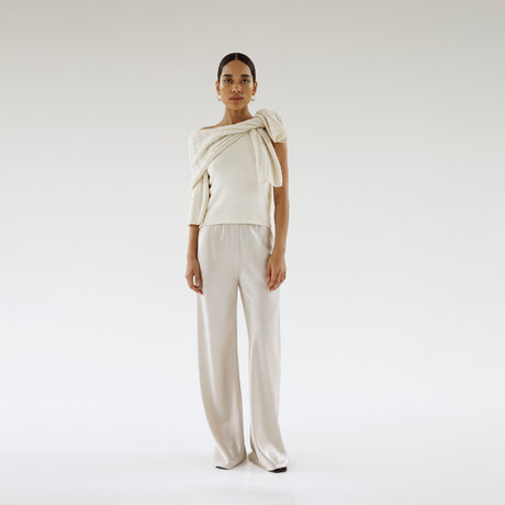 Almada Label BIAS SATIN PANTS, Pearl
