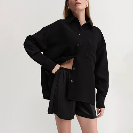 Almada Label BIM SATIN SHORTS, Black