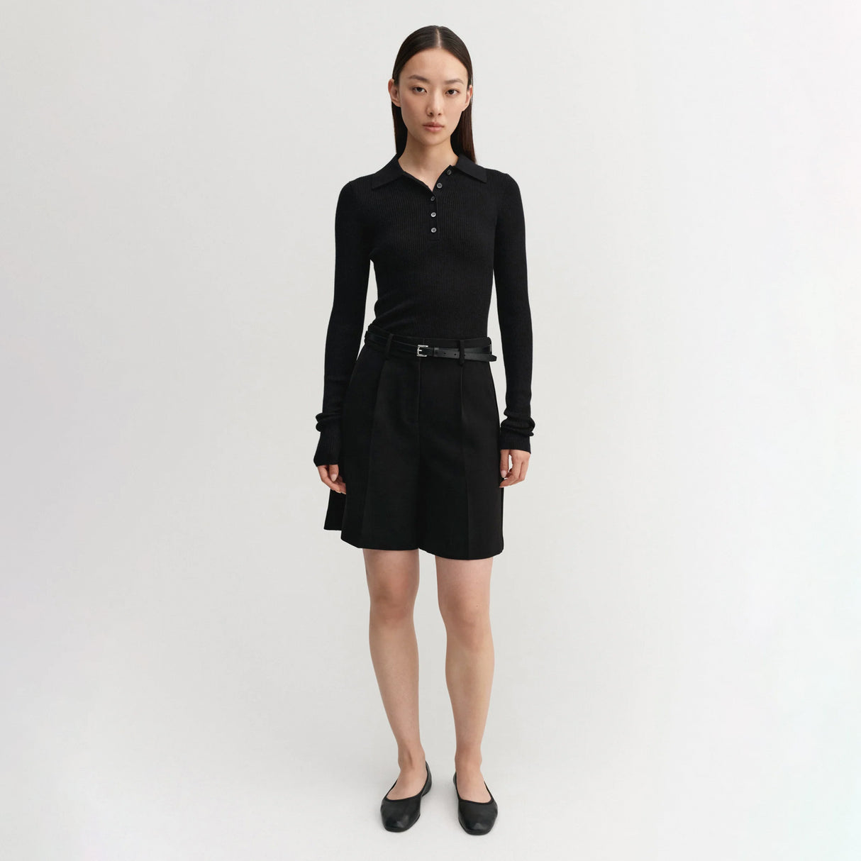 Almada Label BLAIR CREPE SHORTS, Black