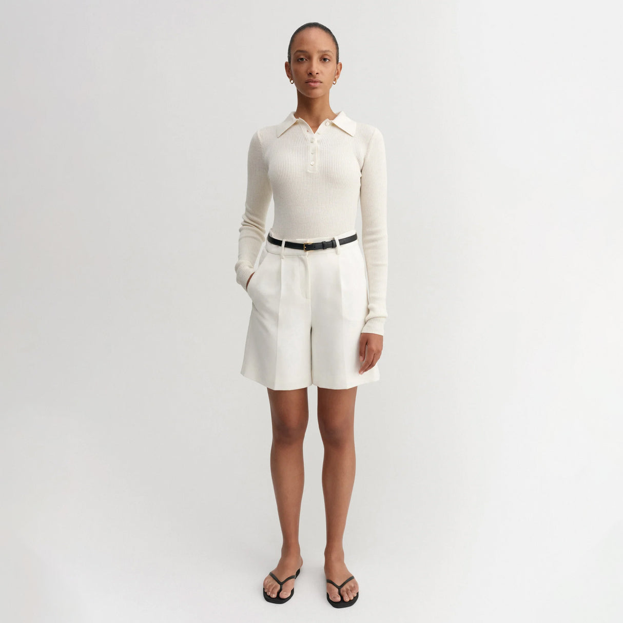 Almada Label BLAIR CREPE SHORTS, Cream