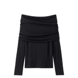 Almada Label CARA OFF SHOULDER TOP, Black