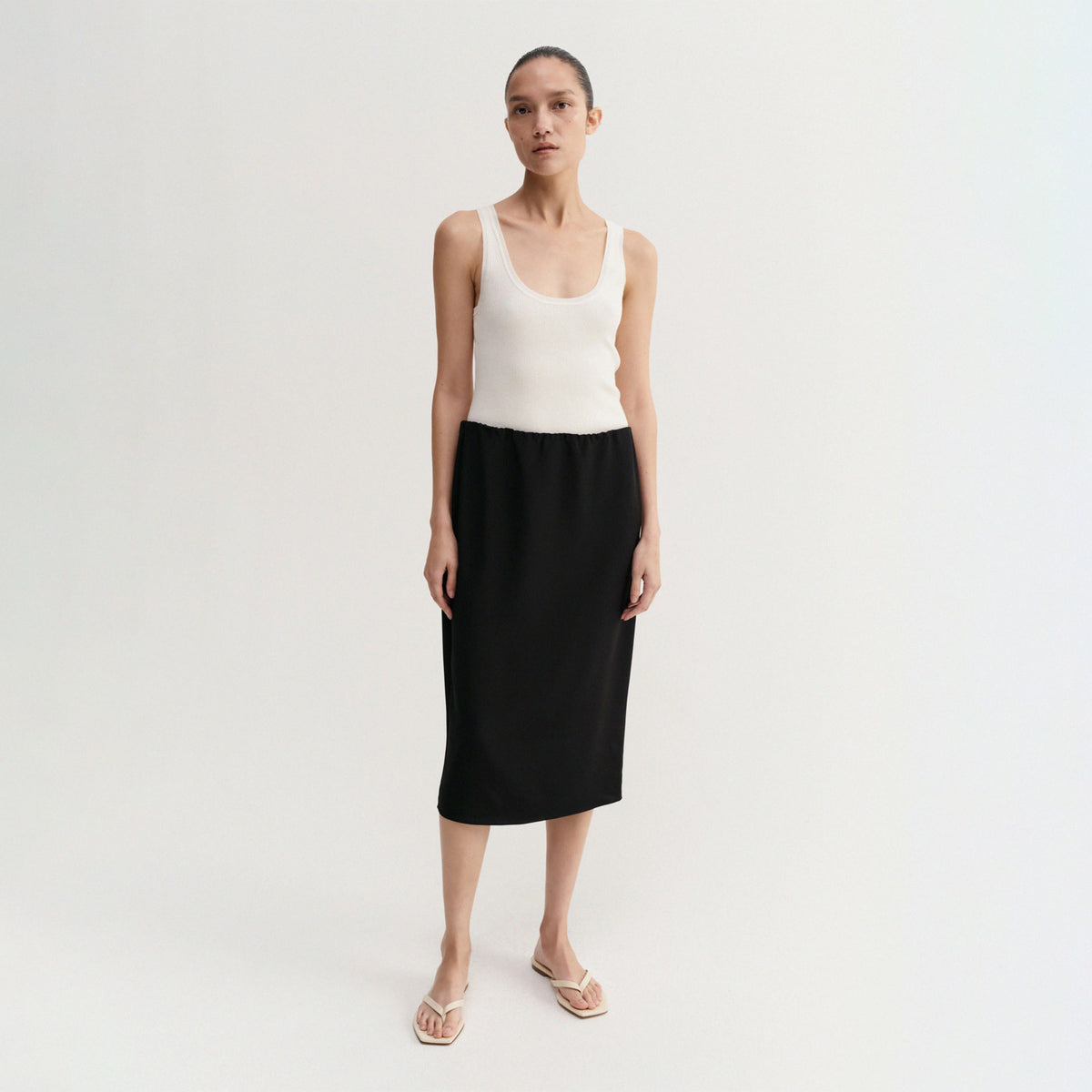 Almada Label CIA SILK SKIRT, Black