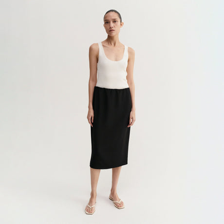 Almada Label CIA SILK SKIRT, Black