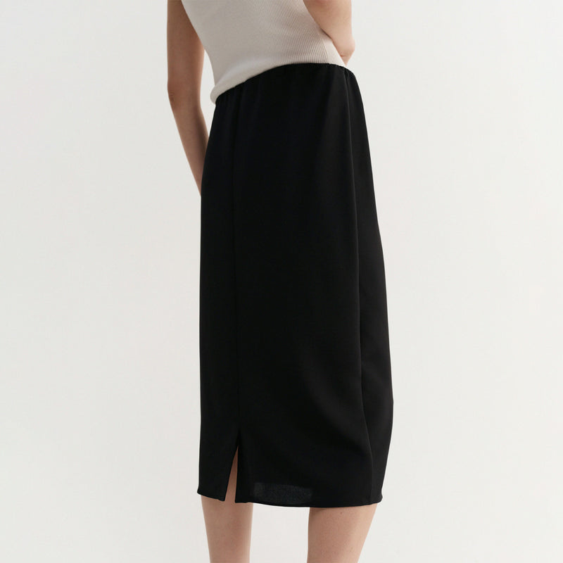 Almada Label CIA SILK SKIRT, Black