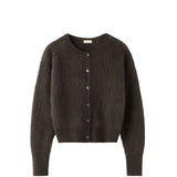 Almada Label COCO BRUSHED CARDIGAN, Chocolate