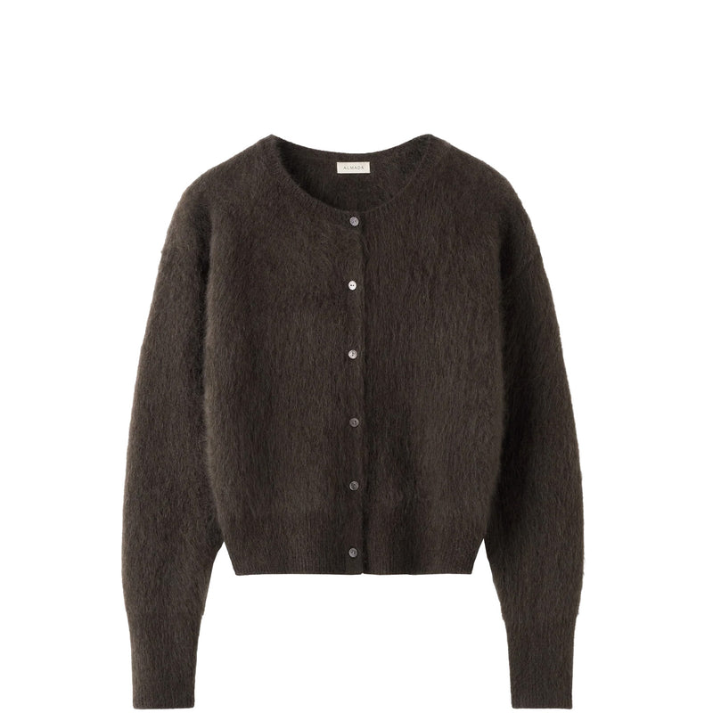 Almada Label COCO BRUSHED CARDIGAN, Chocolate