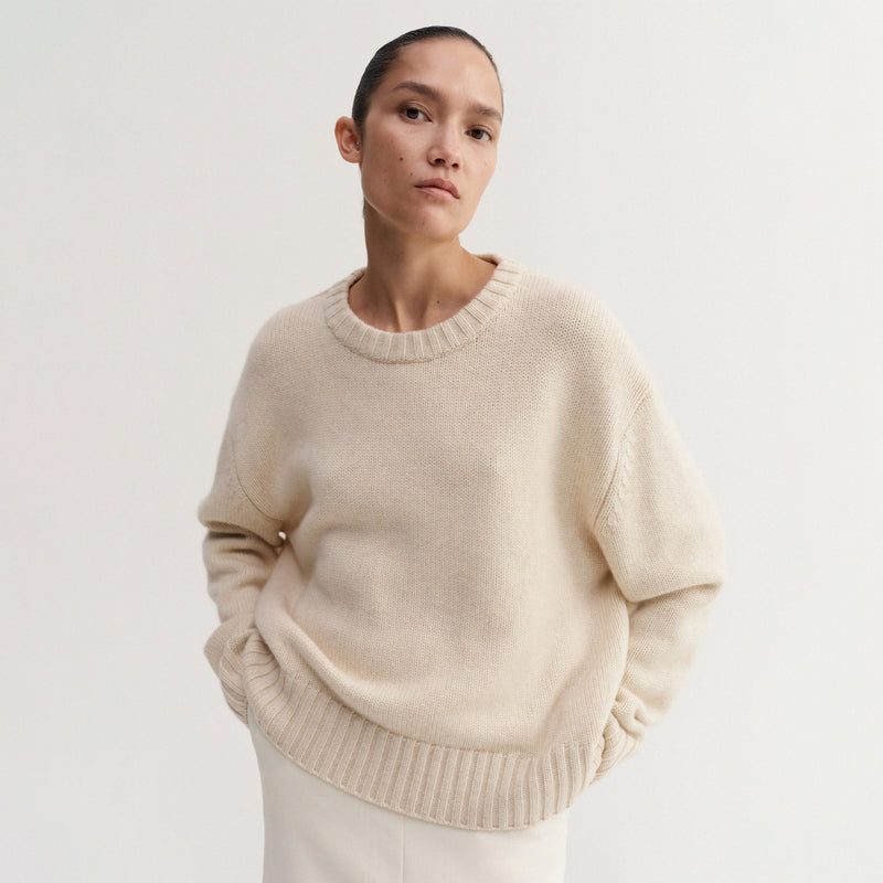 Almada Label CRU CREWNECK SWEATER, Vanilla