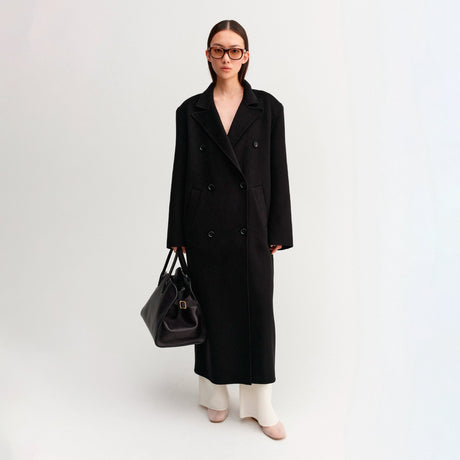 Almada Label DEJA DOUBLE-BREASTED COAT, Black