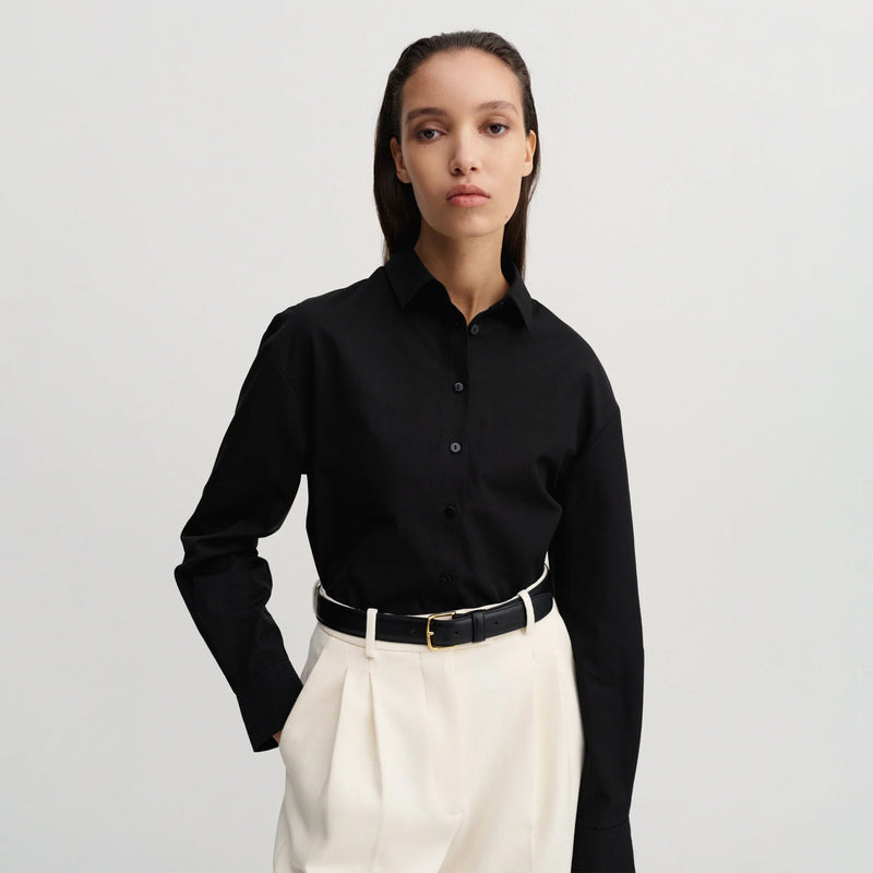 Almada Label FANNA POPLIN SHIRT, Black