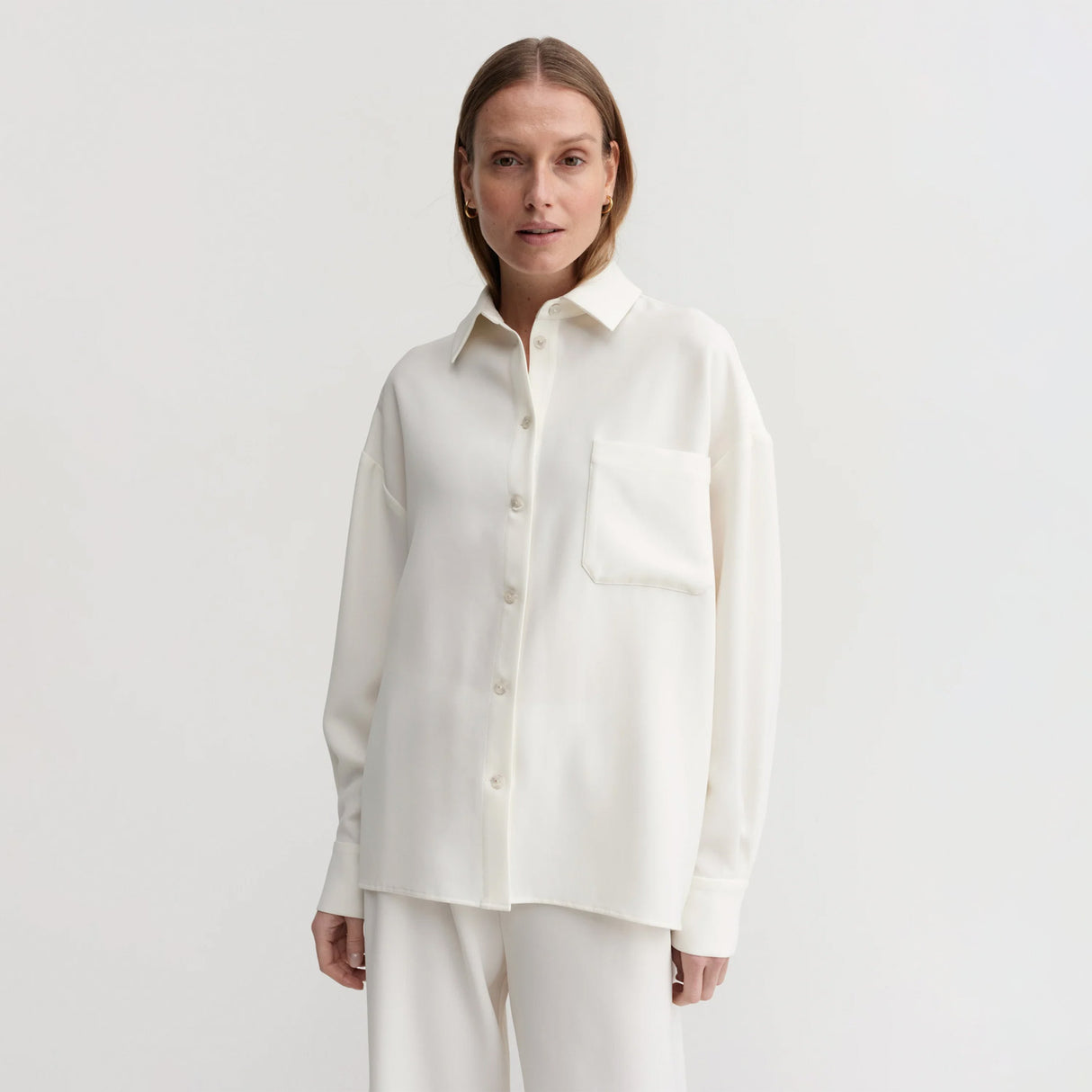 Almada Label FINN CREPE SHIRT, Cream