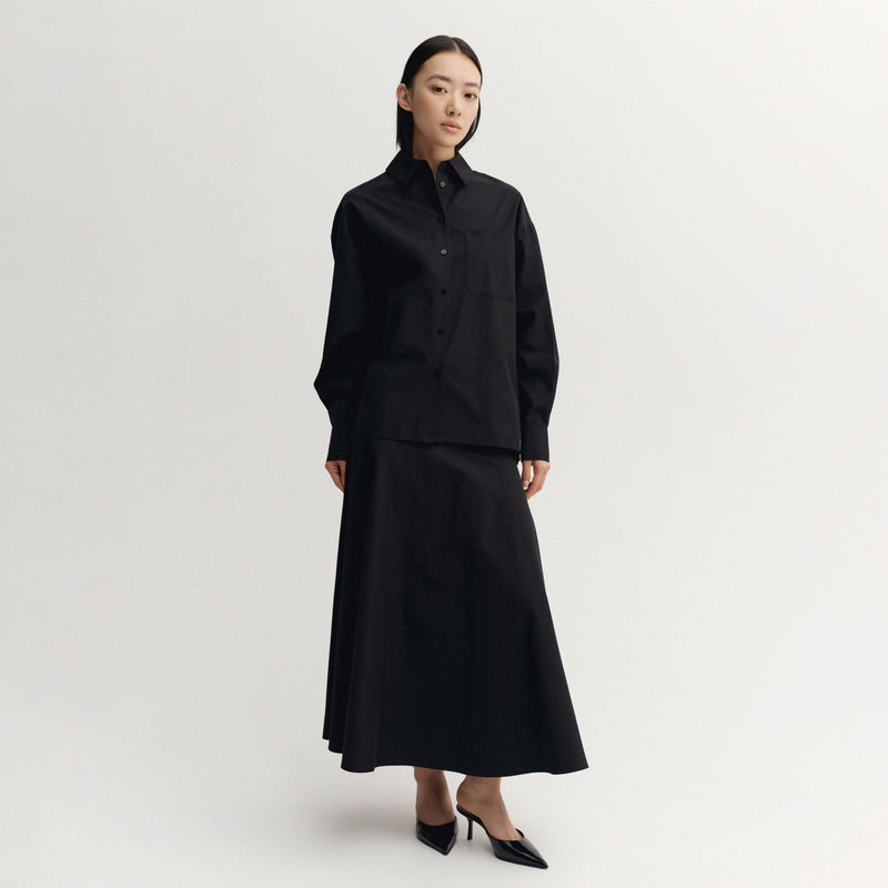 Almada Label FINN POPLIN SHIRT, Black
