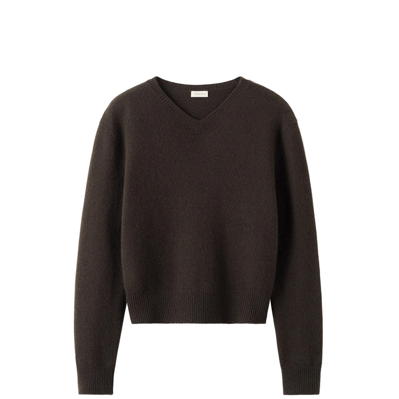 Almada Label GAELLE V-NECK SWEATER, Chocolate