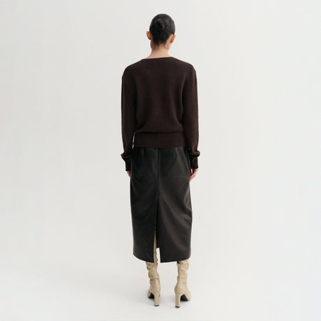Almada Label GAELLE V-NECK SWEATER, Chocolate