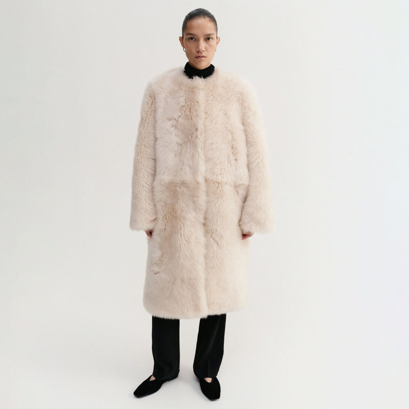 Almada Label GEMMA SHEARLING COAT, Cream