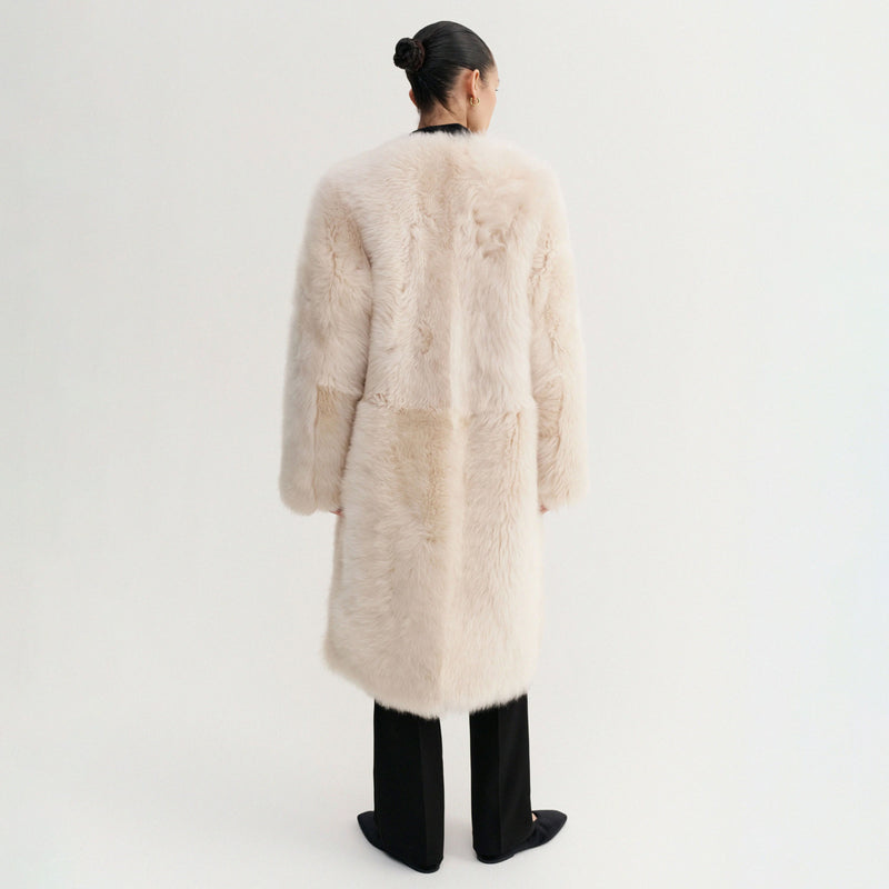 Almada Label GEMMA SHEARLING COAT, Cream
