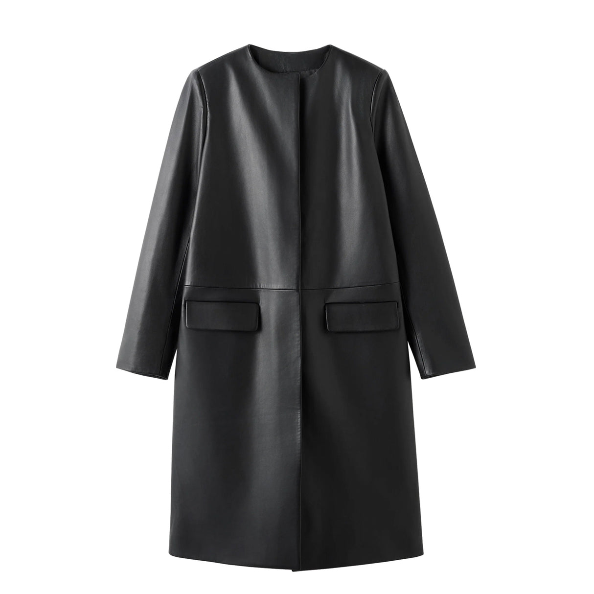 Almada Label GISELLE LEATHER COAT, Black